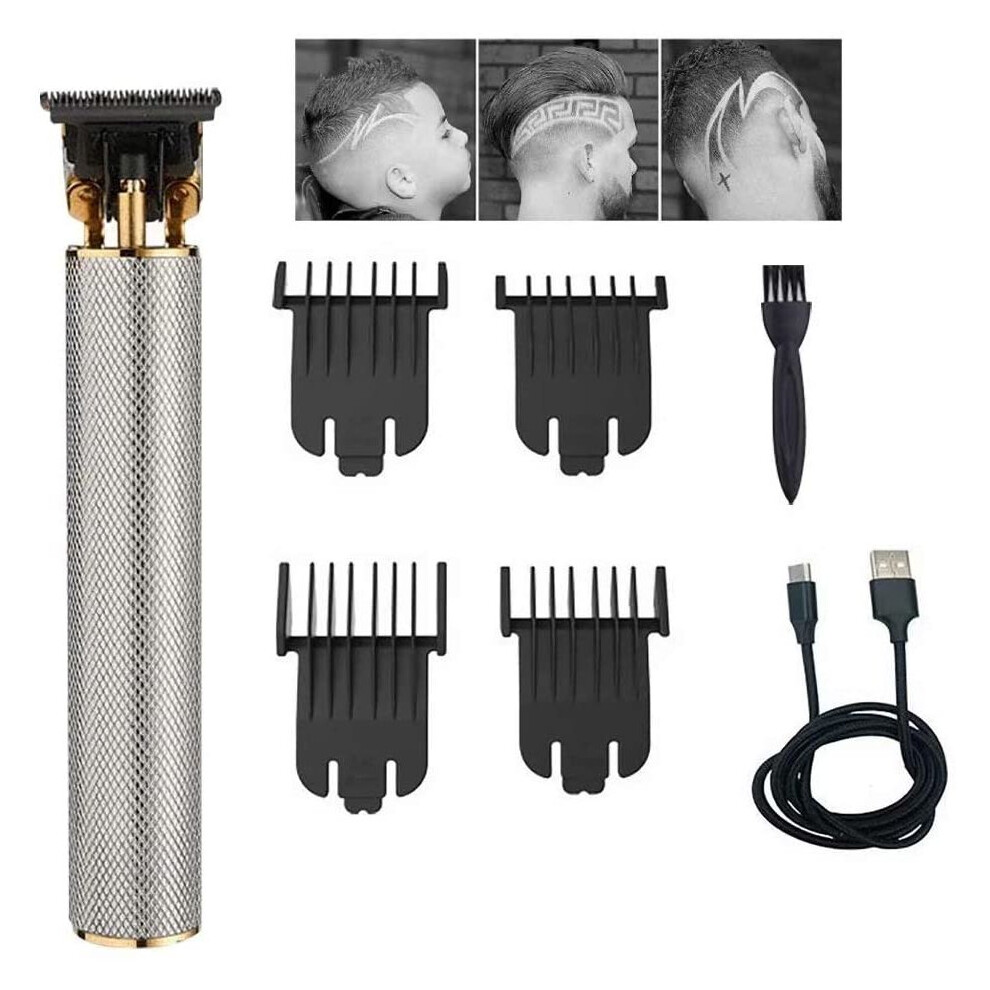 (Silver) VGR T-Outliner Cordless Retro Hair Clipper