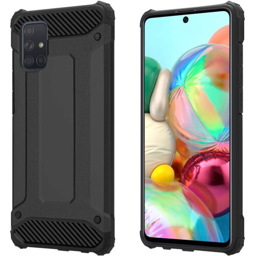(Black) For Samsung Galaxy A51 Armor Shockproof Case Cover 1