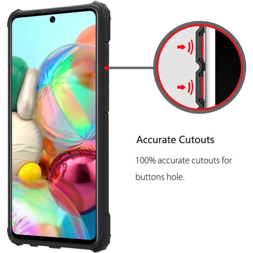 (Black) For Samsung Galaxy A51 Armor Shockproof Case Cover 2