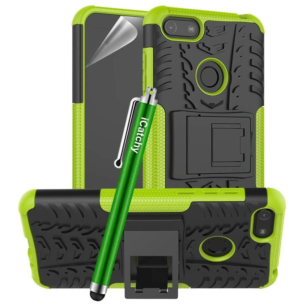 (Lime) For Moto E6 Play Shockproof Case Cover Green 5056298098736
