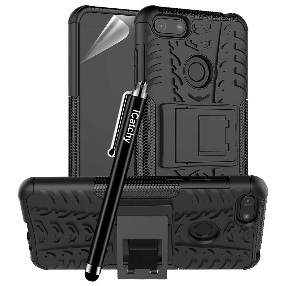 (Black) For Moto E6 Play Shockproof Case Cover Black 5056298098712