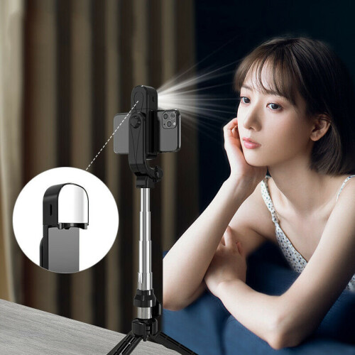 Portable Selfie Stick Phone Tripod + Bluetooth Remote & Fill Light Live Stream 2