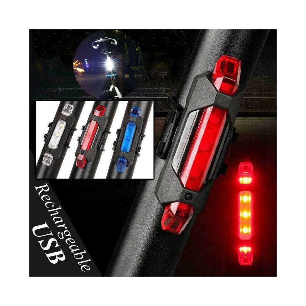 (Red) LED Bike Tail Light Bicycle Rear Warning Signal Lamp