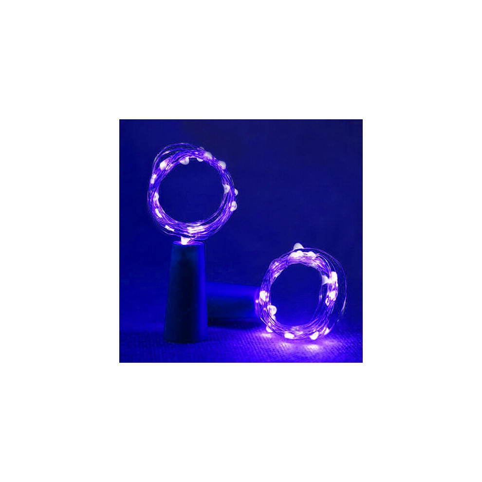 (Purple) 10PCS 2M 20 LED Colorful Copper Wire Fairy String Lights