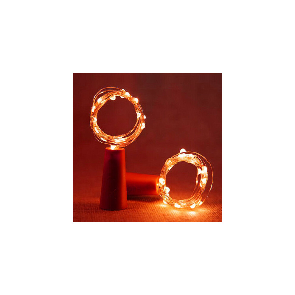 (Red) 10PCS 2M 20 LED Colorful Copper Wire Fairy String Lights