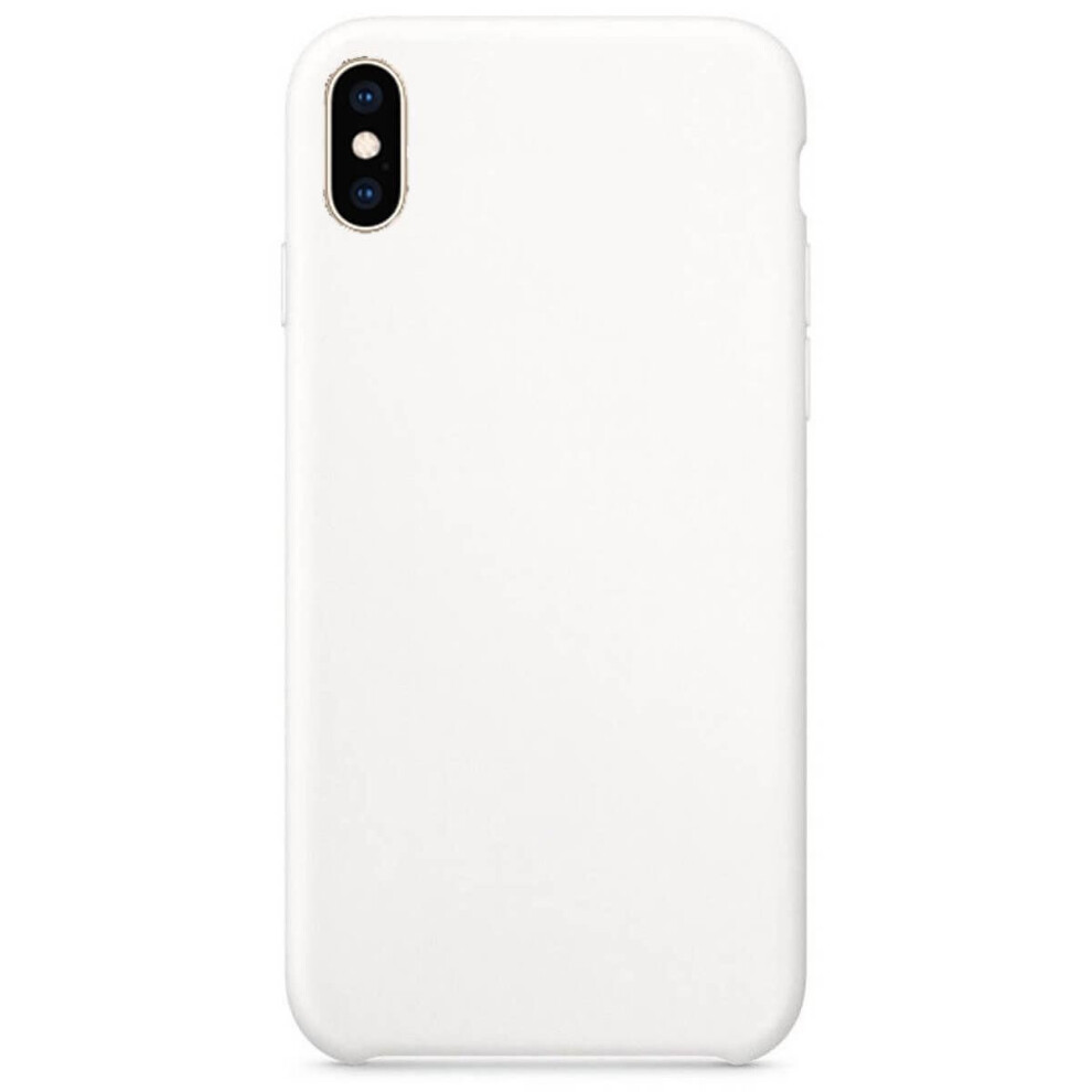 (, For Apple Iphone Xs Max) Soft Liquid Silicone Shockproof Matte Back Case Phone Cover For Apple Iphone White 5060788071413