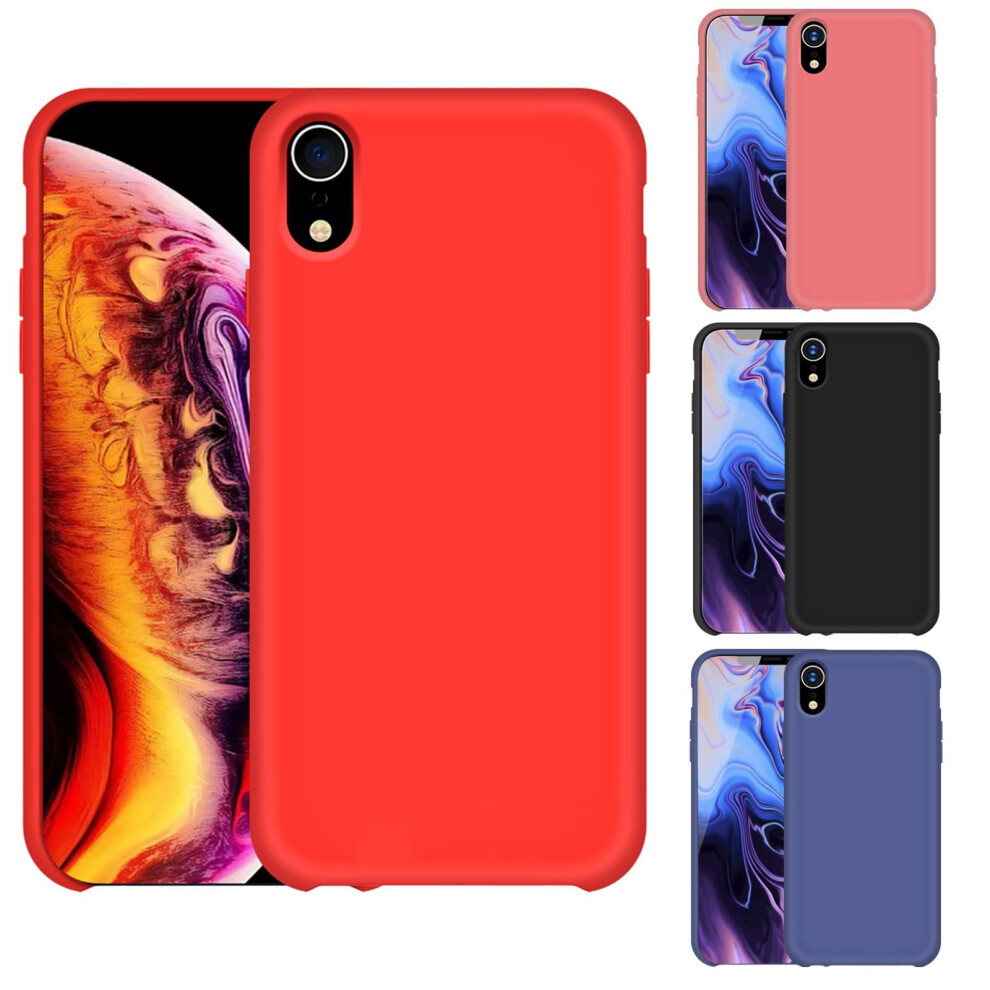 (, For Apple Iphone Xs) Soft Liquid Silicone Shockproof Matte Back Case Phone Cover For Apple Iphone Pink 5060788071437