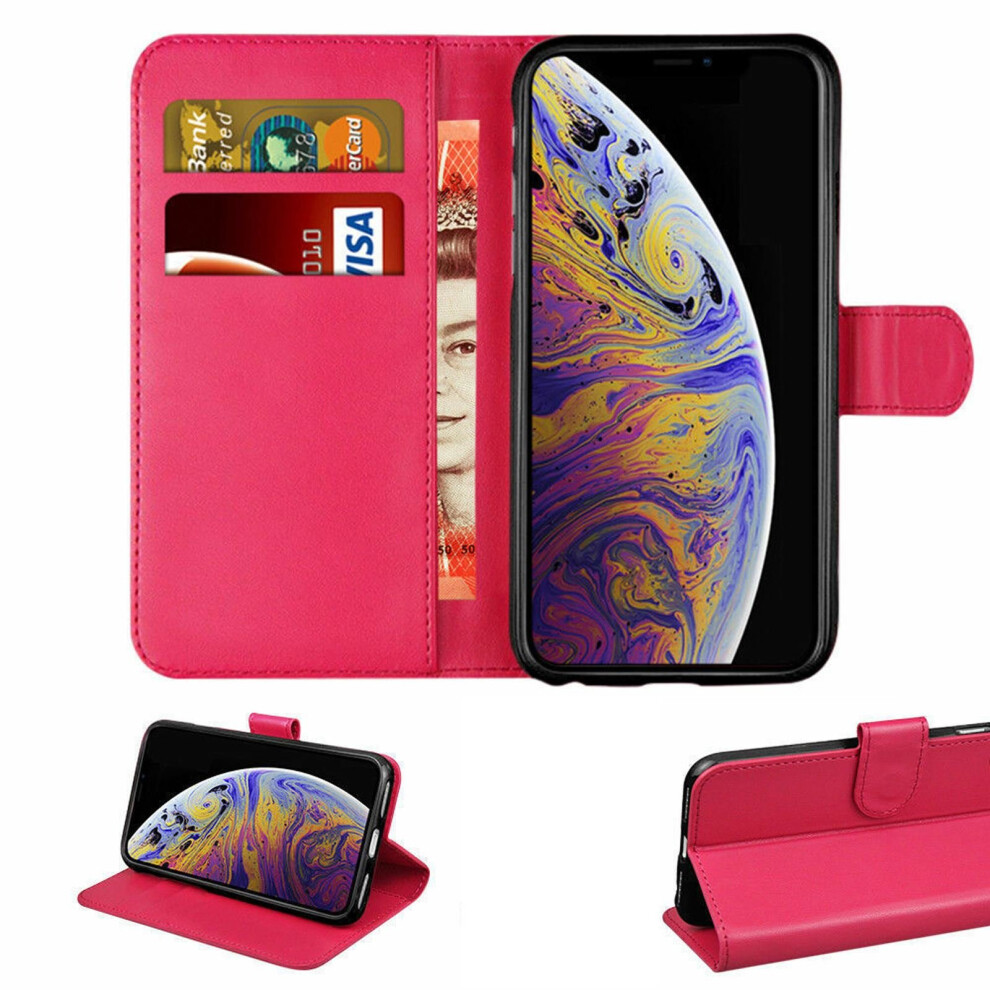 (Pink, For Apple iPhone 11 Pro) For Apple iPhone 11 Pro Max X Luxury Leather Flip Card Wallet Phone Case Cover