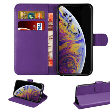 (Purple, For Apple iPhone 11 Pro) For Apple iPhone 11 Pro Max X Luxury Leather Flip Card Wallet Phone Case Cover