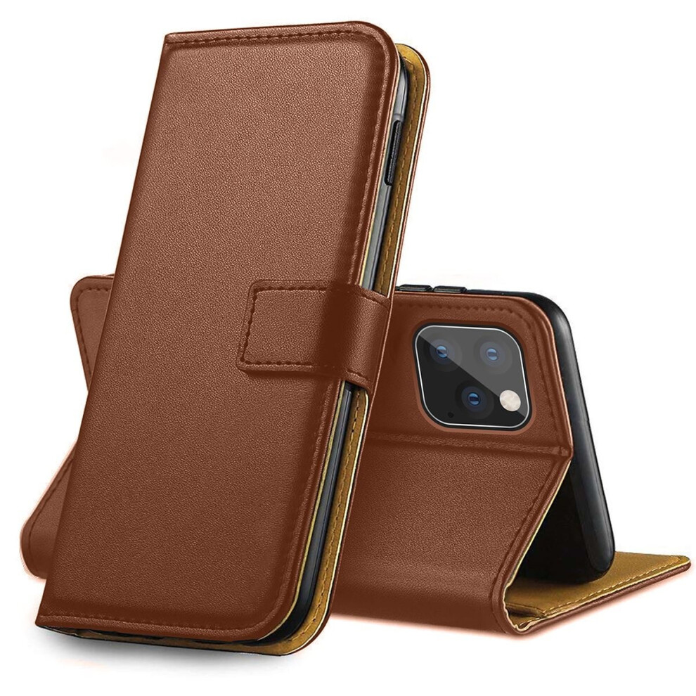 (Brown, For Apple iPhone 11 Pro) For Apple iPhone 11 Pro Max X Luxury Leather Flip Card Wallet Phone Case Cover