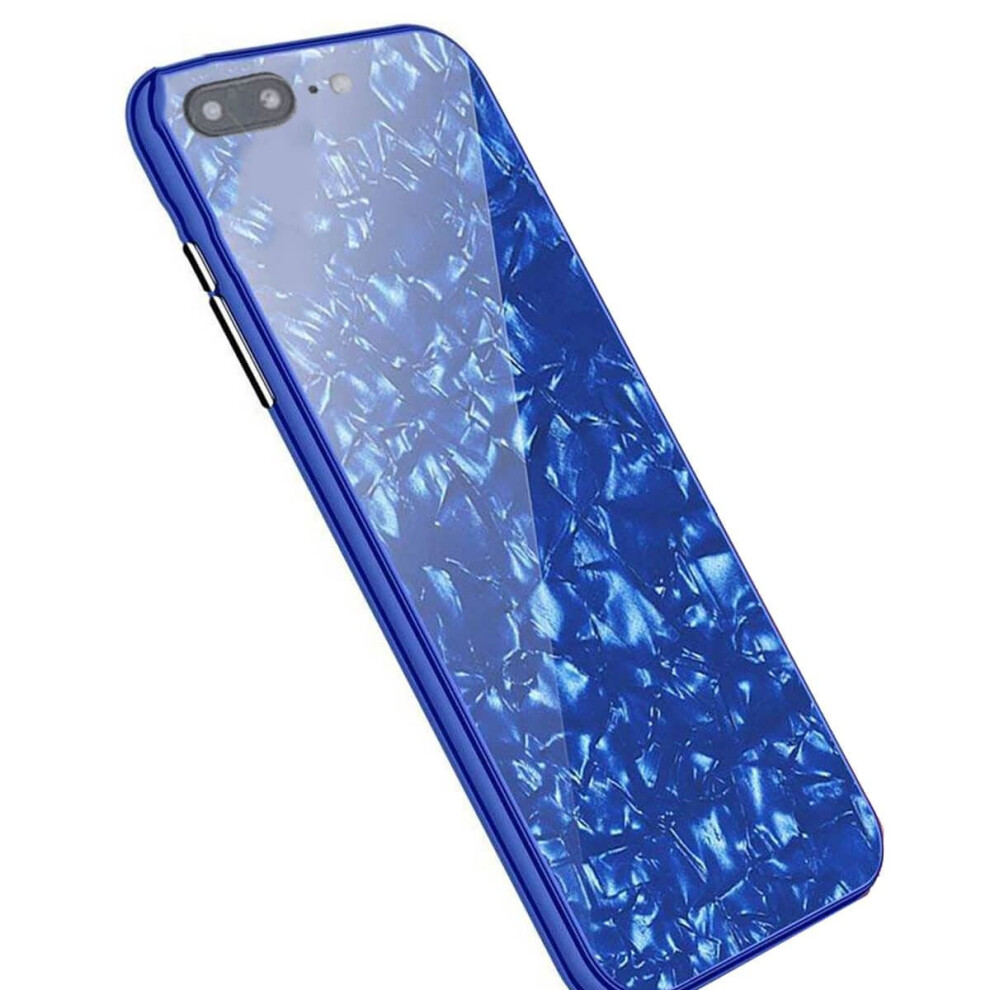 (Blue, For Apple iPhone SE 2020) Luxury Marble Tempered Glass Case Cover For Apple iPhone X XS XR Max 10 8 7 6s 6