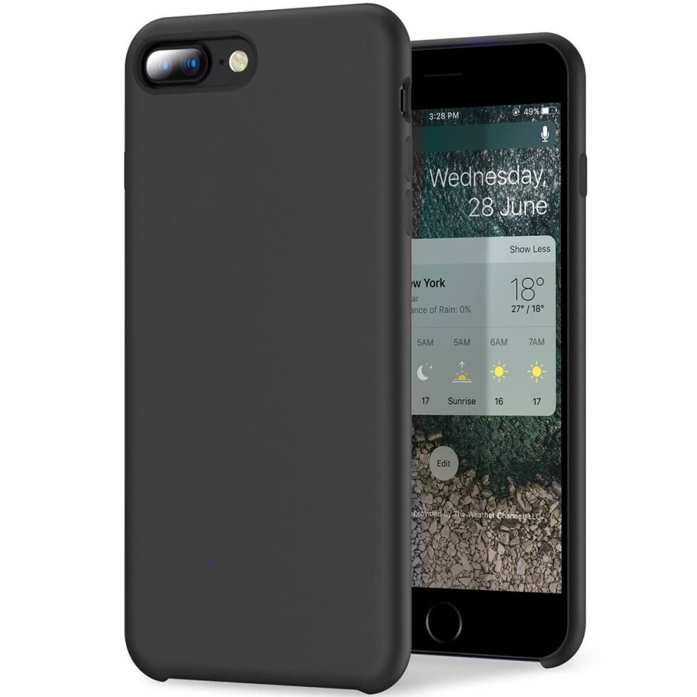 (Black, For Apple iPhone SE 2020) Soft Liquid Silicone Shockproof Matte Back Case Phone Cover For Apple iPhone