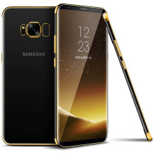 (Gold, For Samsung Galaxy S8) Luxury Ultra Slim Shockproof Silicone Clear Case Cover For Samsung Galaxy S8 S9