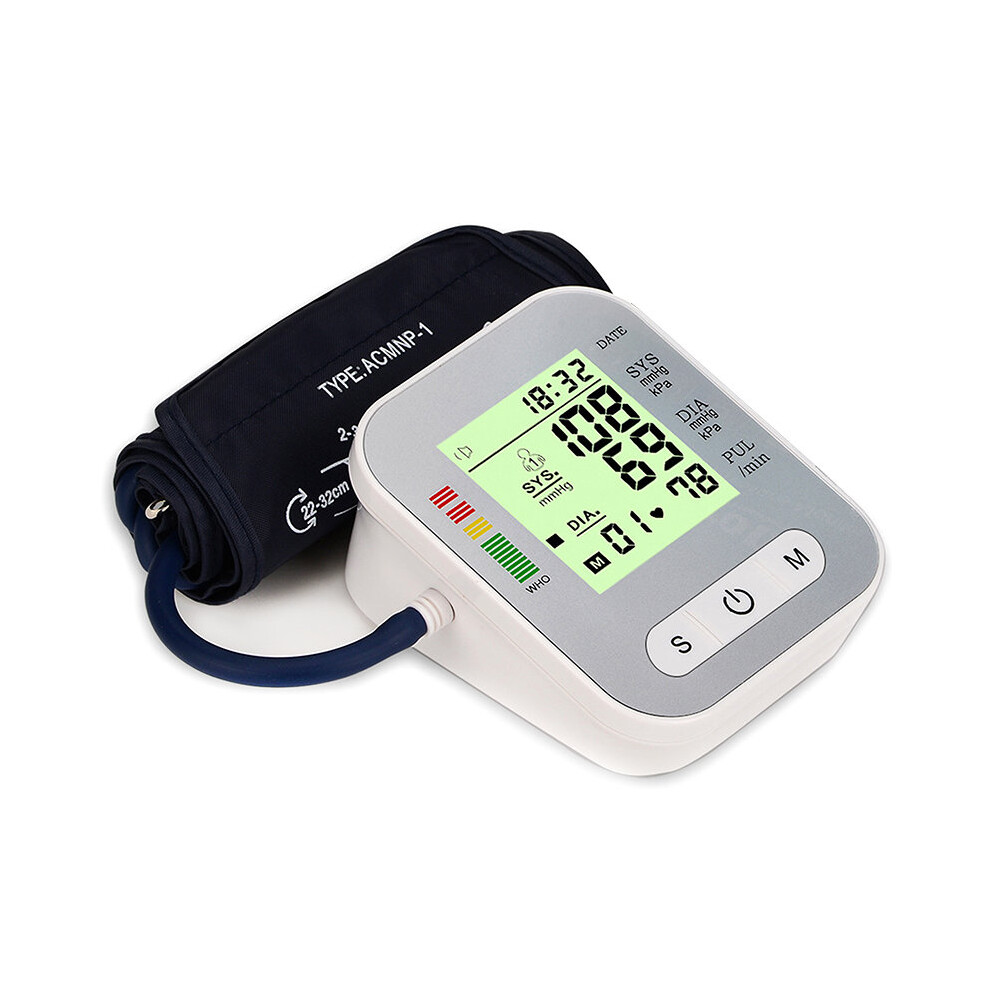 Digital Upper Arm Blood Pressure Monitor Meter Intelligent 198 Memory with Cuff