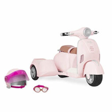 Our Generation by Battat- Vespa with Side Car - Vehicle with Working Lights & Horn Toys & Accessories for 18 Dolls- Ages 3 Years & Up