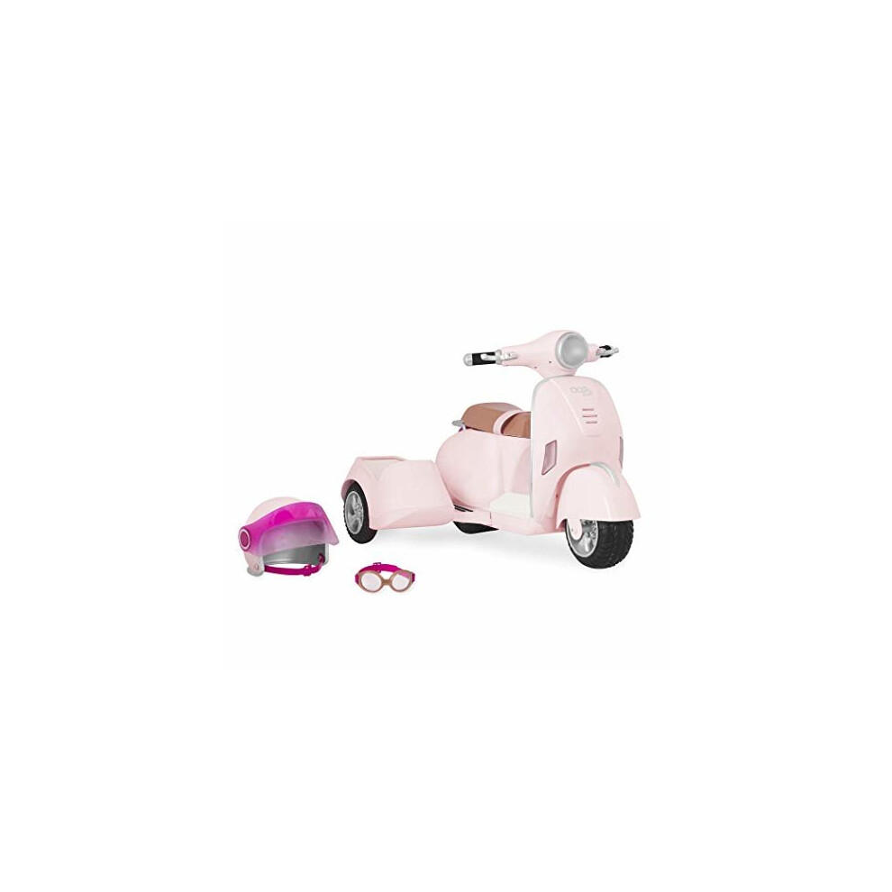 Our Generation by Battat- Vespa with Side Car - Vehicle with Working Lights & Horn Toys & Accessories for 18 Dolls- Ages 3 Years & Up