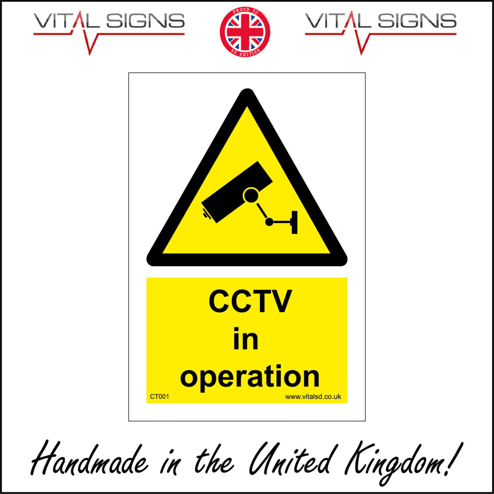 (200 x 300mm - 8 x 12, 3mm Standard Foamex Foamboard) CT001 Cctv In Operation SIGN Camera Monitor Security Recording Vision C.C.T.V.