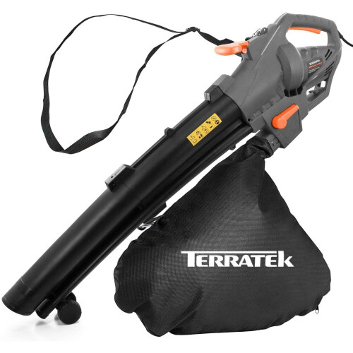 Terratek 3000W Corded Leaf Blower & Vacuum, 3-in-1 Mulcher, Garden Vac & Hoover with 35L Bag, 10m Cable