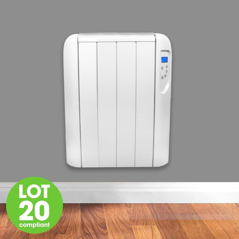 Futura Electric 1000W Radiator Panel Heater Wall Mounted Advanced Timer Digital Thermostat, Bathroom Safe Room Heater