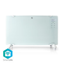 SmartLife Konveksjon Varmeapparat | Wi-Fi | Egnet til bad | Glasspanel | 2000 W | 2 Varmeinnstillinger | LED | 15 - 35 C | Justerbar termostat | Hvit