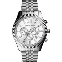 Montre Michael Kors Lexington MK8405 - Chronographe en acier inoxydable, cadran argenté, étanche 50 m