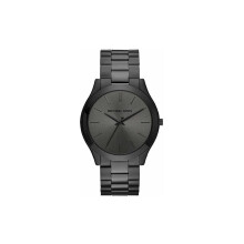 Michael Kors Slim Runway MK8507 Uhr – Minimalistisches, silberfarbenes Zifferblatt, 42 mm Edelstahlgehäuse, Edelstahlarmband