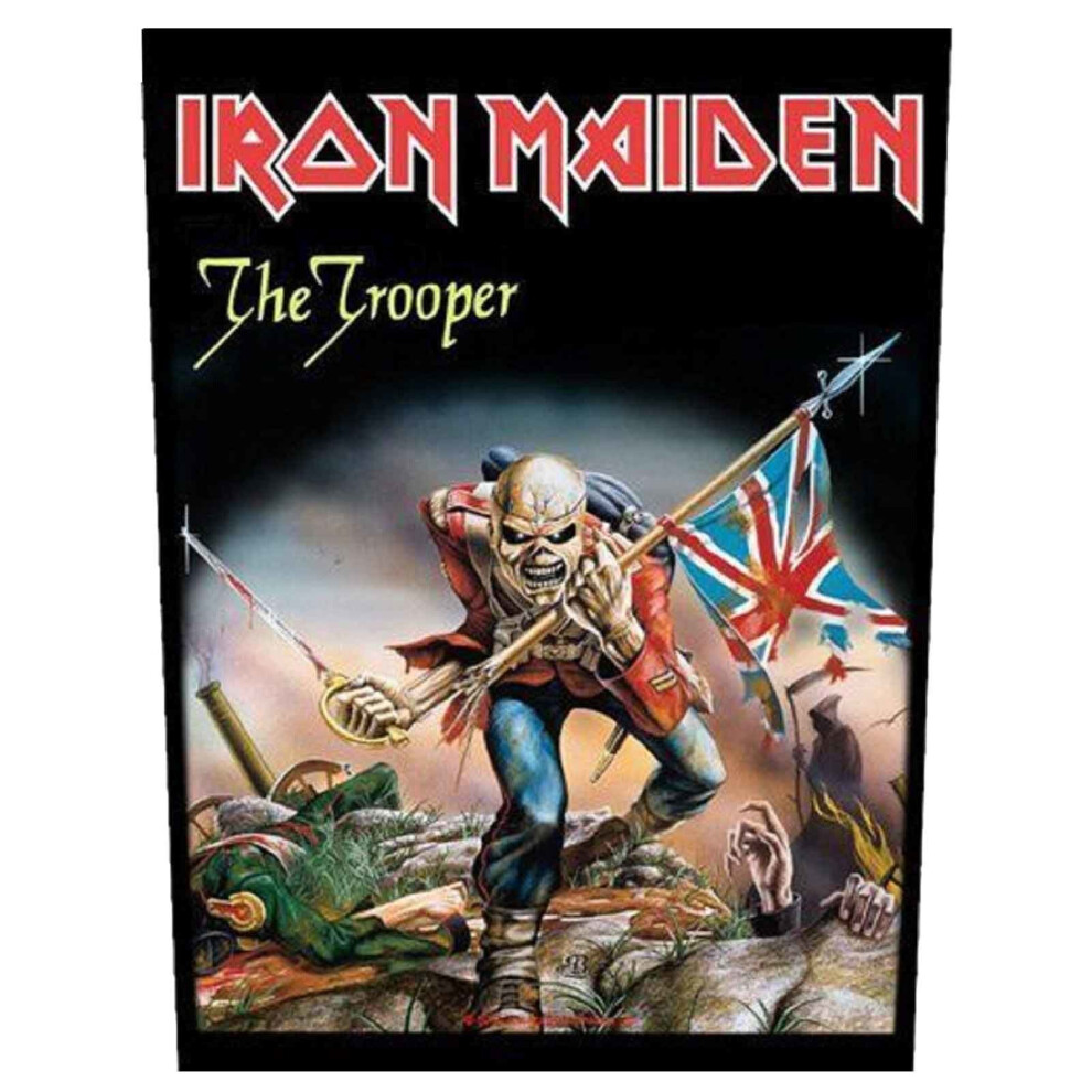 Iron Maiden Back Patch The Trooper Band Logo Official New Black (36cm x 29cm)