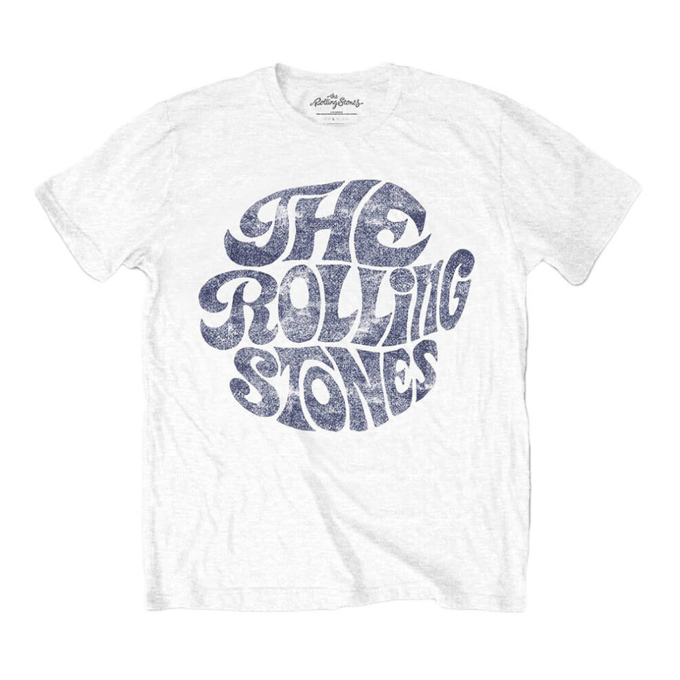 (Large) Men's The Rolling Stones Vintage 70's Logo White T-Shirt