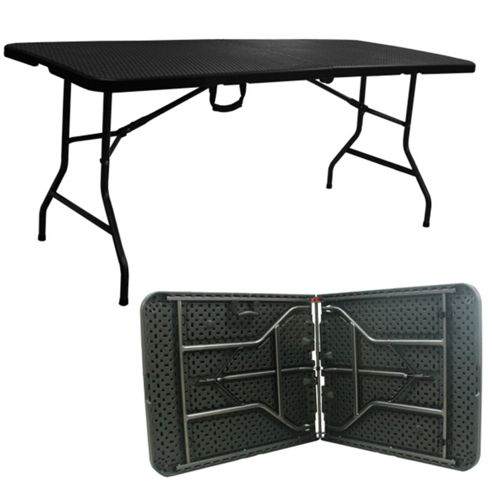 Rattan Effect Black 6ft Heavy Duty Folding Table