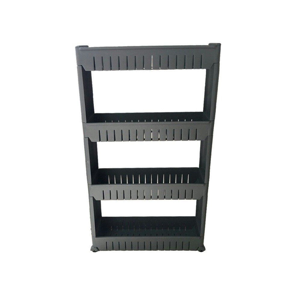(4 Tiers, Grey) Slide Out Storage Tower Folding 3/4 Tier Rolling Castor Kitchen Trolley Rack UK