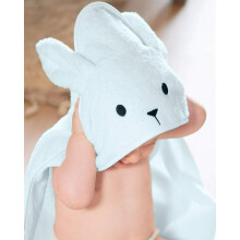 (Powder Blue) New Luxury 100% Cotton Baby Soft Bunny Hooded Bath Towel 70 x 70cm 5 Colours UK