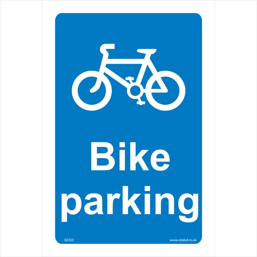 (300 x 400mm - 12 x 16, 1mm Pvc Foamex) GE353 Bike Parking SIGN cycle rack stand mountain racer pedal two wheeler-image-OPC-P5WCM78-NEW