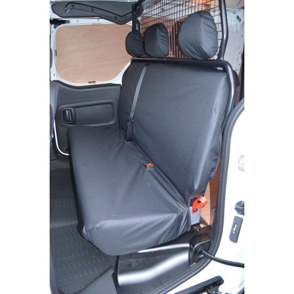 (Rear 3 Seat Bench, ) Turtle Covers Citroen Berlingo 2008-2018 Seat Covers Black 5057605000145