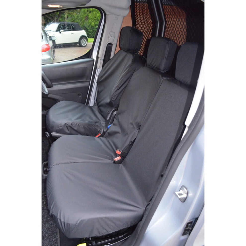 (Front 3, ) Turtle Covers Citroen Berlingo 2008-2018 Seat Covers Black 5057605000060