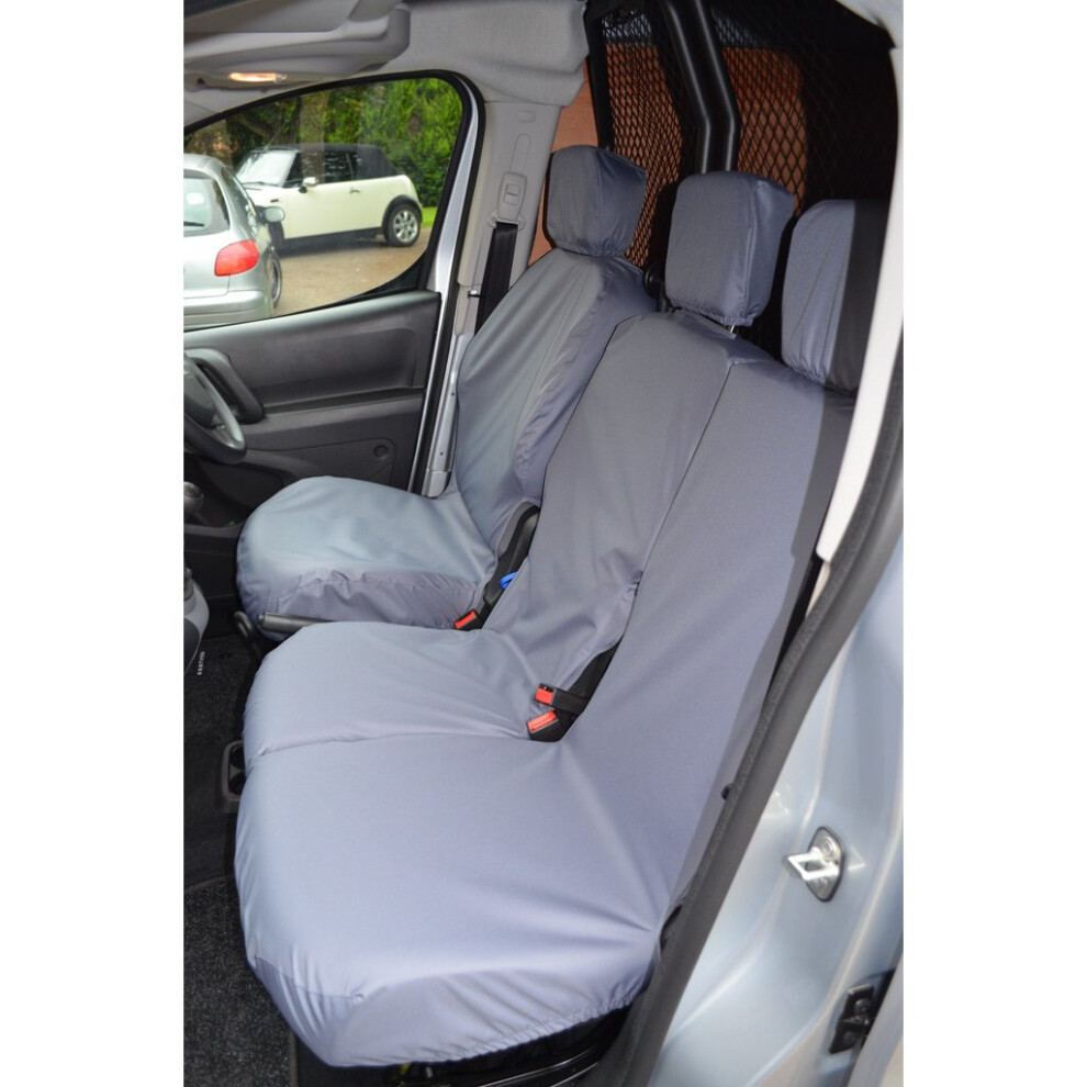 (Front 3, ) Turtle Covers Citroen Berlingo 2008-2018 Seat Covers Grey 5057605000077