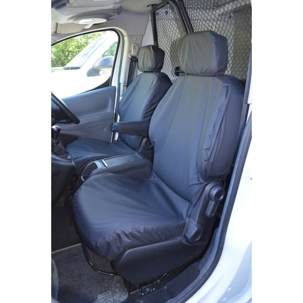 (Front Pair, ) Turtle Covers Citroen Berlingo 2008-2018 Seat Covers Black 5057605000046