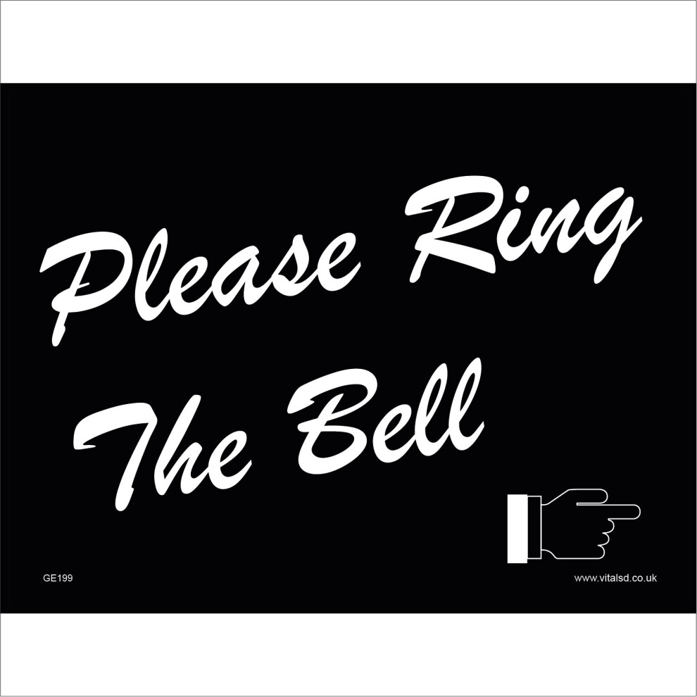 (400 x 300mm - 16 x 12, Sticker / Sav - White Background) GE199 Please Ring The Bell SIGN advice notice buzz reception front desk right-image-OPC-P5WCVTC-NEW