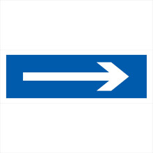 (300 x 100mm - 12 x 4, Magnetic - Vehicle Grade) GE041 Arrow Right left up down SIGN direction building site blue location point