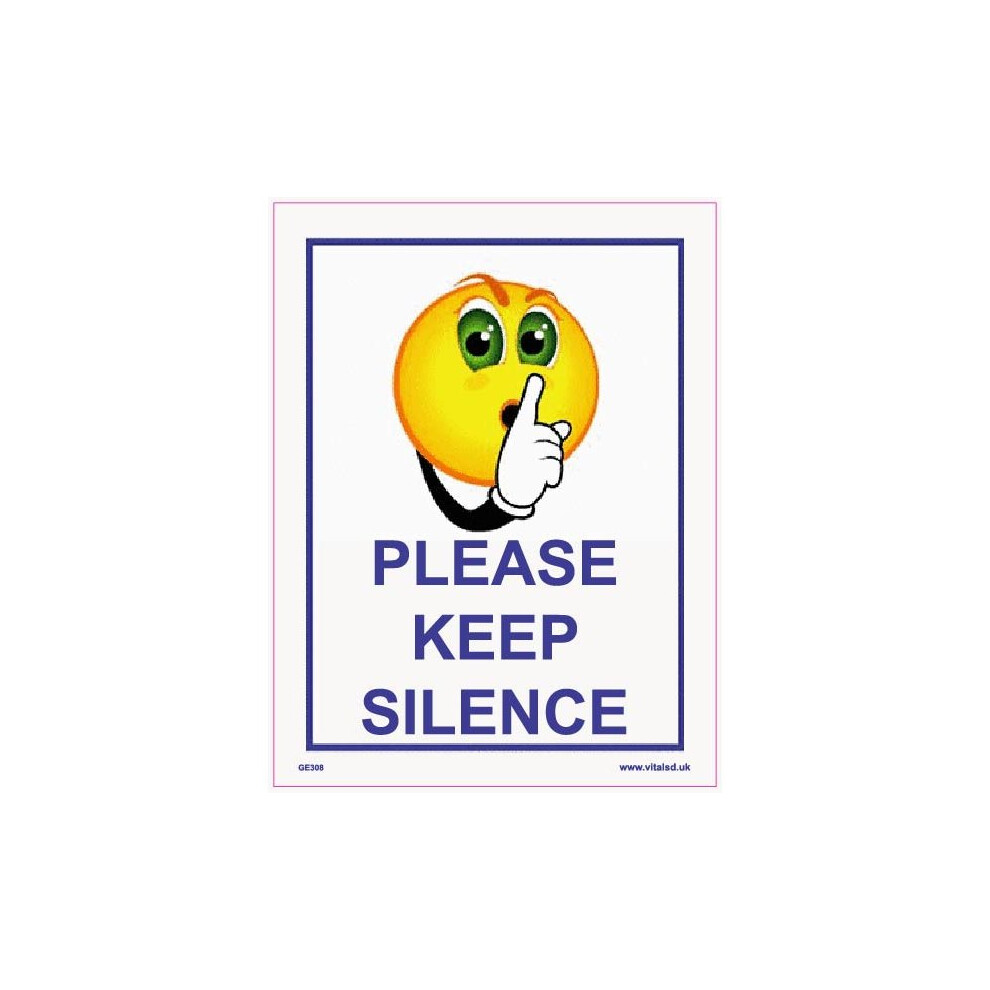 (300 x 400mm - 12 x 16, 5mm Heavy Duty Foamex Foamboard) GE308 Please Keep Silence SIGN Quiet library quiet no talking speaking hush-image-OPC-P5WD5DQ-NEW