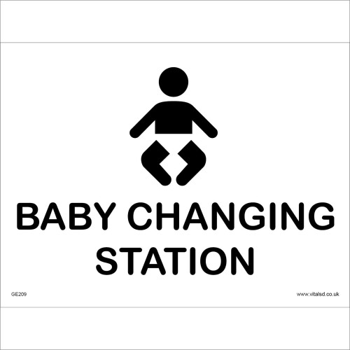 Baby Changing Sticker (200 x 150mm - 8 x 6, Sticker / Sav - White Background) GE209 Baby ...