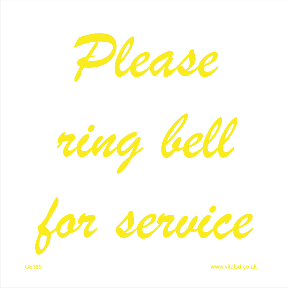 (600 x 600mm - 24 x 24, Magnetic - Vehicle Grade) GE185 Please Ring Bell For Service SIGN Reception Desk Check In Advice Notice-image-OPC-P5WD9CM-NEW