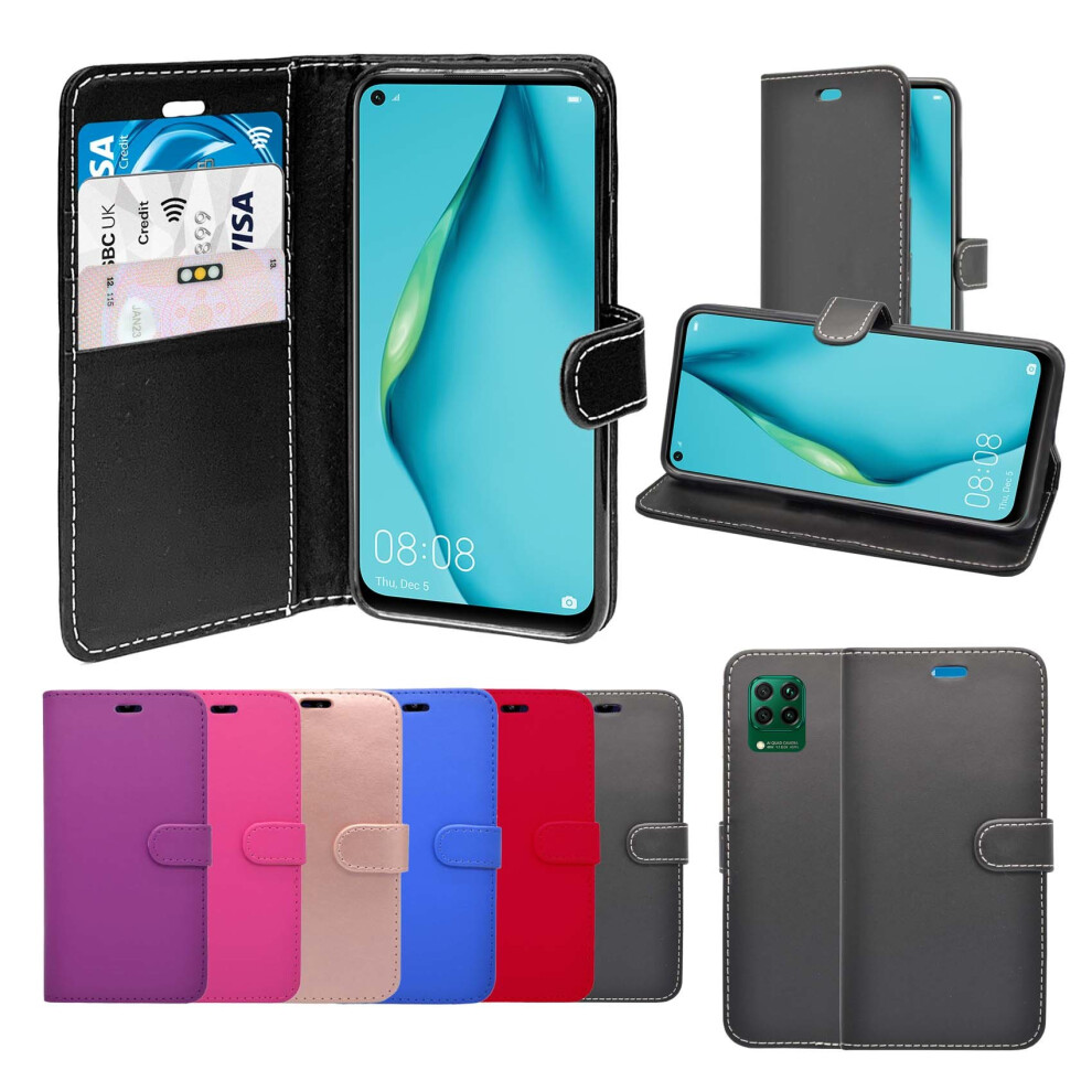 For Huawei P40 Lite Wallet Flip PU Leather Pouch Case Cover