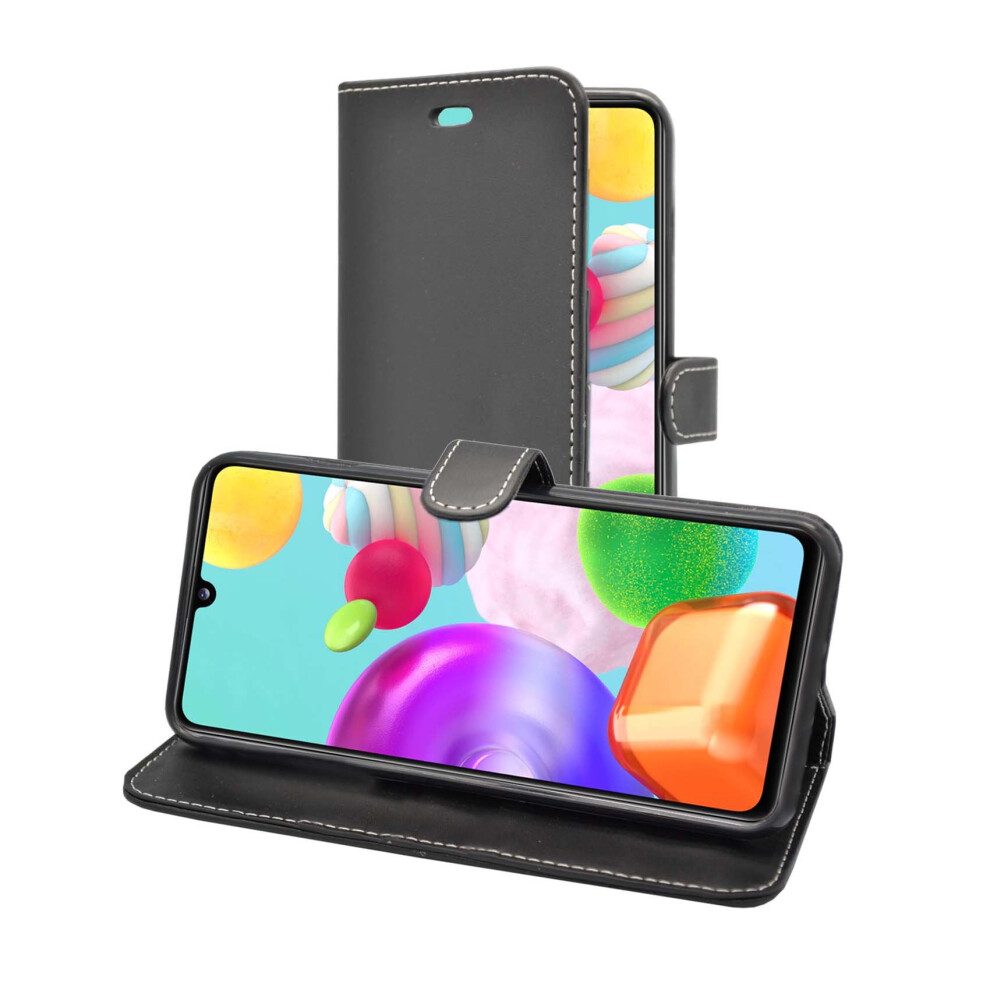 (Black) For Samsung Galaxy A41 Wallet Flip Pu Leather Pouch Case Cover Black 804050319675