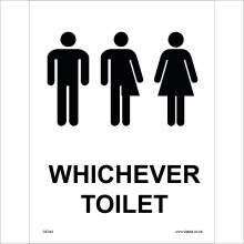 (150 x 200mm - 6 x 8, Magnetic - Vehicle Grade) GE342 Whichever Toilet SIGN gender neutral male female washroom restroom