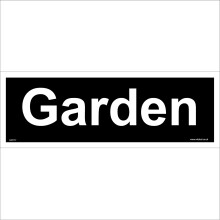 (300 x 100mm - 12 x 4, Sticker / Sav - White Background) GE617 Garden SIGN Door Plaque plants flowers dementia friendly grass lawn