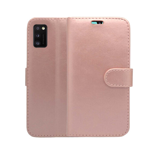 (Rose Gold) For Samsung Galaxy A41 Wallet Flip PU Leather Pouch Case Cover