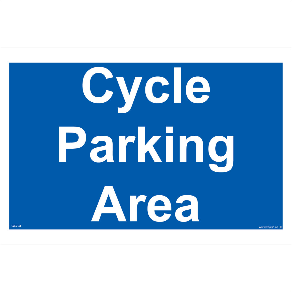 (200 x 150mm - 8 x 6, 3mm Standard Foamex Foamboard) GE703 Cycle Parking Area SIGN Bike shelter store bicycle mountain two wheeler-image-OPC-P5WDM9K-NEW
