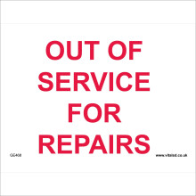 (300 x 200mm - 12 x 8, Magnetic - Vehicle Grade) GE468 Out Of Service For Repairs SIGN not in use broken damaged fix mend restore