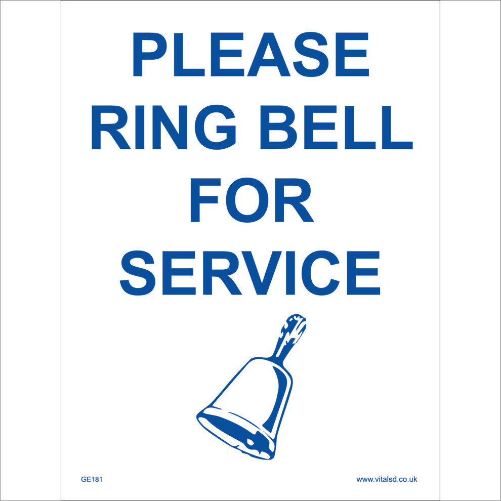 (450 x 600mm - 18 x 24, 1mm Pvc Foamex) GE181 Please Ring Bell For Service SIGN assistance help indoor outdoor advice-image-OPC-P5WDZHJ-NEW