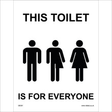 (300 x 400mm - 12 x 16, 1mm Pvc Foamex) GE351 This Toilet Is For Everyone SIGN male female men women gender bathroom loo